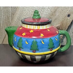 Debbie Mumm Sakura By Oneida Christmas Treepot Mini Teapot With Box Collector